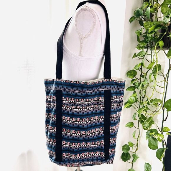 Mossimo Supply Company Blue & Pink Boho Aztec Southwestern Large Soft Tote Bag - Picture 1 of 7